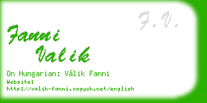 fanni valik business card